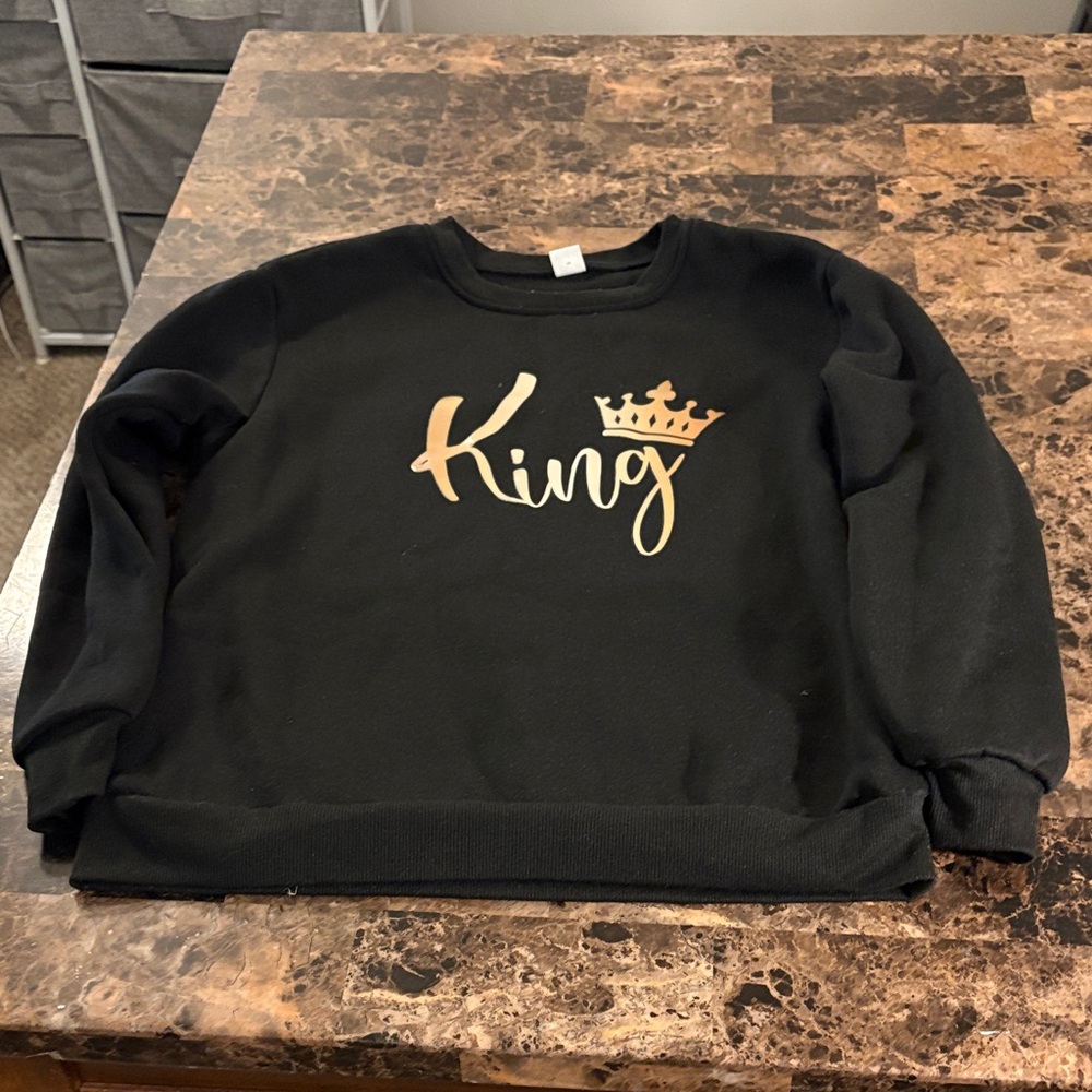 SHEIN Black 'King' Sweatshirt